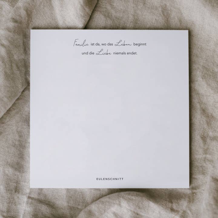 Eulenschnitt - Wholesale Notepad - Block family (VE = 10 pcs)