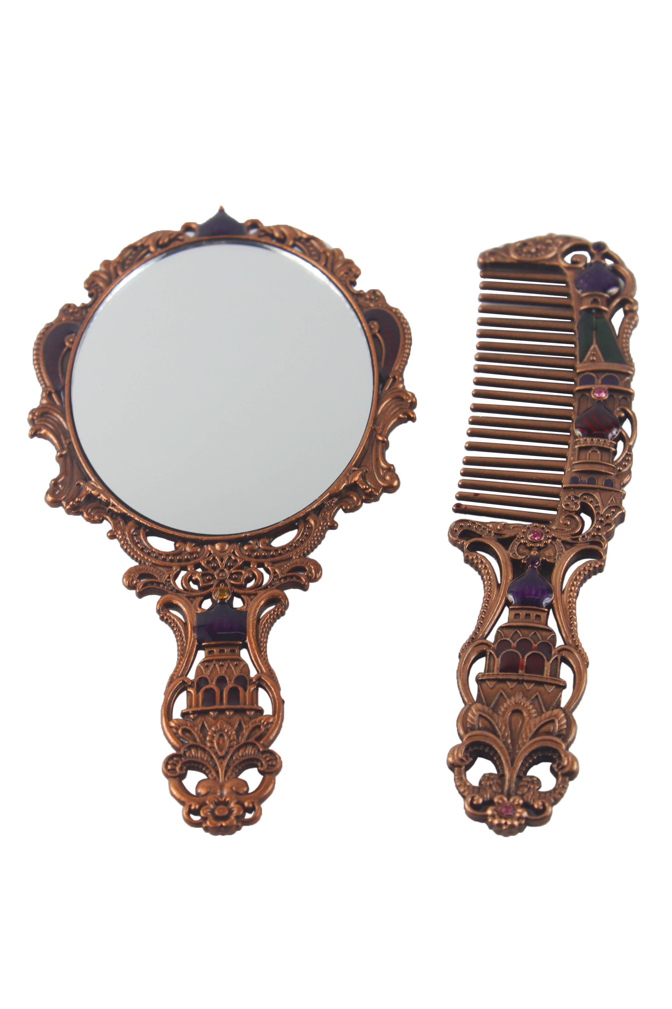 Ole - Vente Miroir de maquillage - Ensemble de miroirs vintage en métal Castle de petite taille4