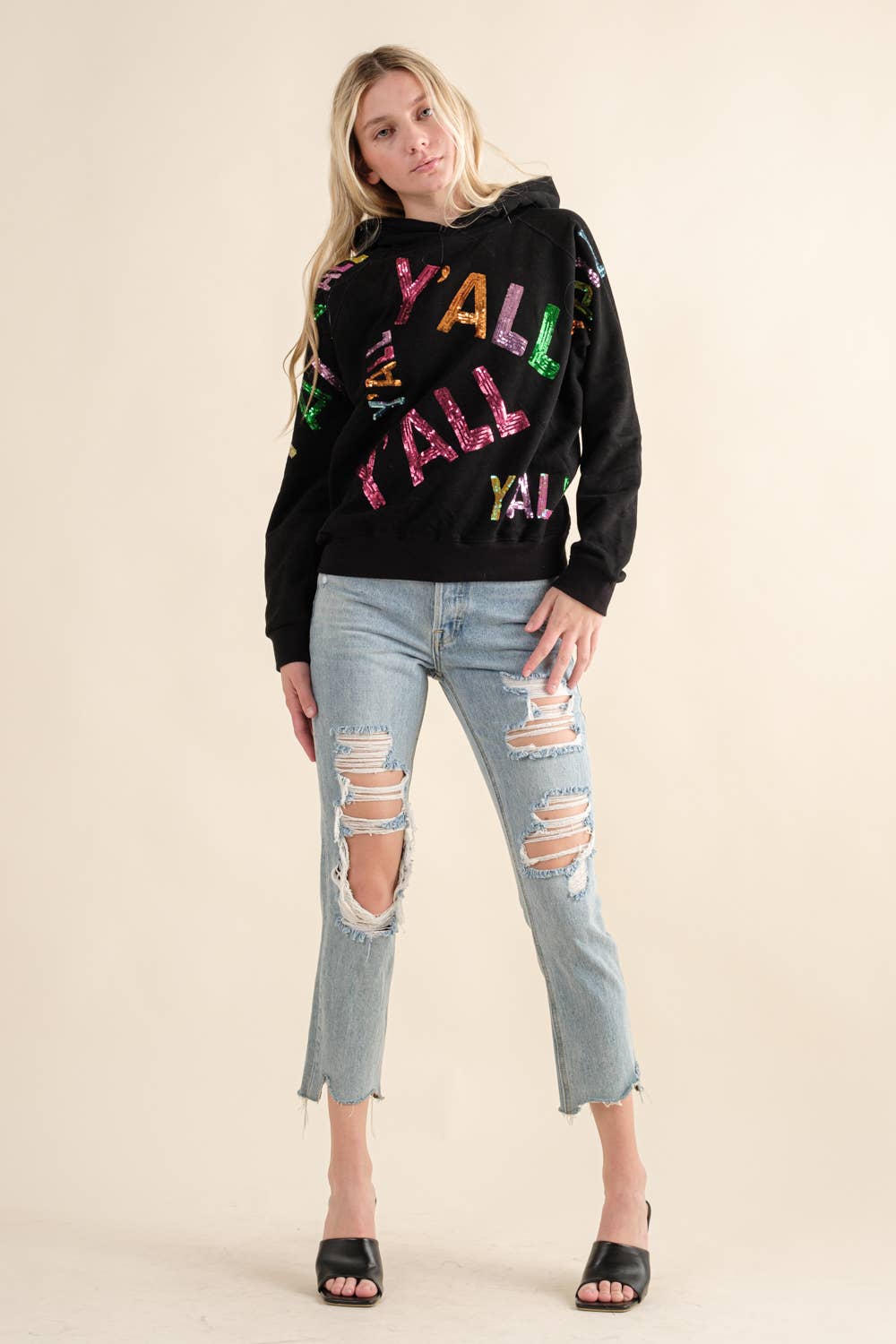 Blue B - Wholesale Hoodie - Women's - 32576J - French Terry Sequin Embroidery Hoodie9