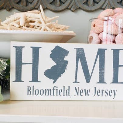Carlson's Custom Signs - Wholesale Sign - HOME New Jersey Sign with Custom Town1
