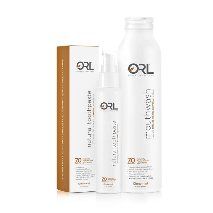 O R L - Organic & Natural Oral Care - Wholesale Toothpaste - ORL Bundle -Cinnamint Natural Toothpaste & Mouthwash