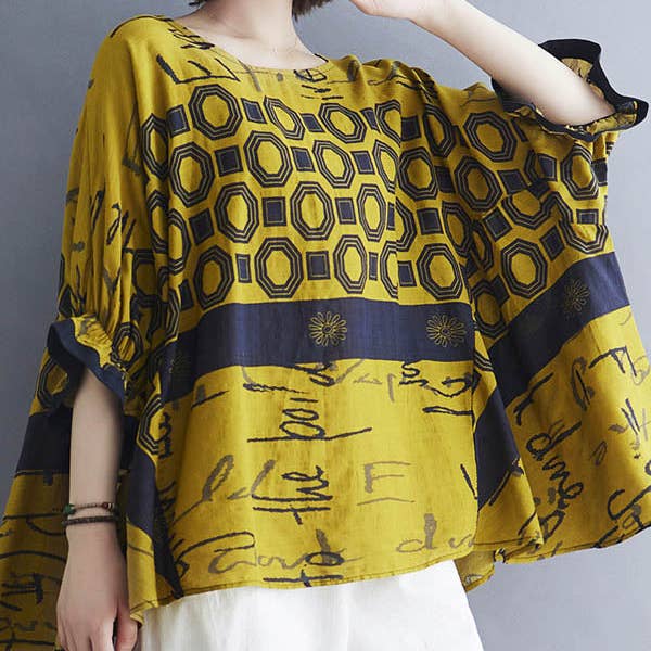 Original Printing Batwing Sleeve T-Shirts Tops for wholesale by Plush Looks