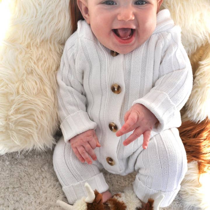 Jomanda Soft Toys & Accessories - Wholesale Slippers - Baby - Texas Longhorn Highland Cow Plush Baby Slippers House Shoes