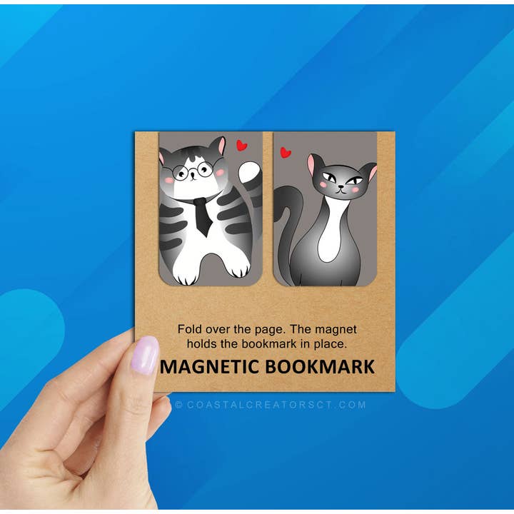 2-Pack Oriental Asian Cats Magnetic Bookmarks (Packaged) for wholesale by Coastal Creators of Connecticut