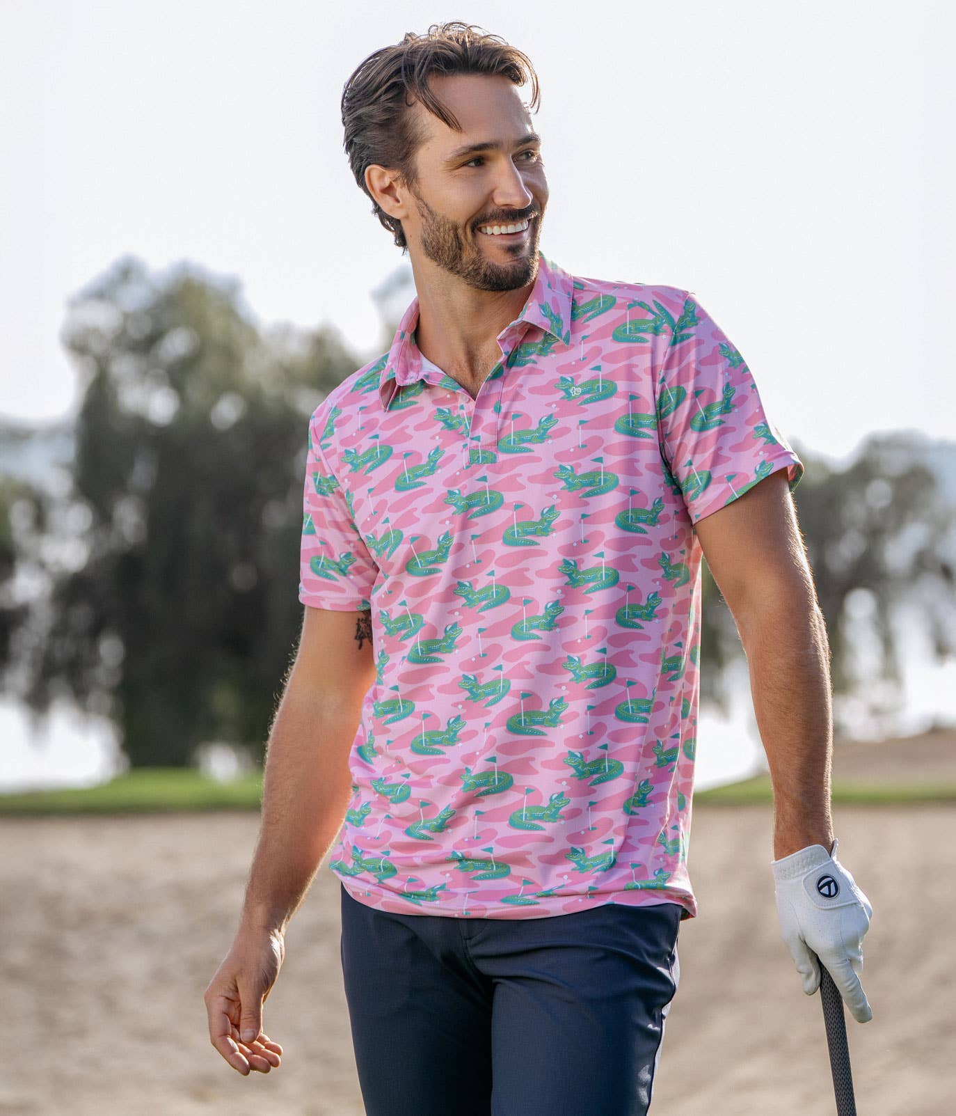 Tipsy Elves – wholesale Pikétröja – Herr – Gator Golfer Rosa Golfpikétröja - Roliga Golfkläder för Män6