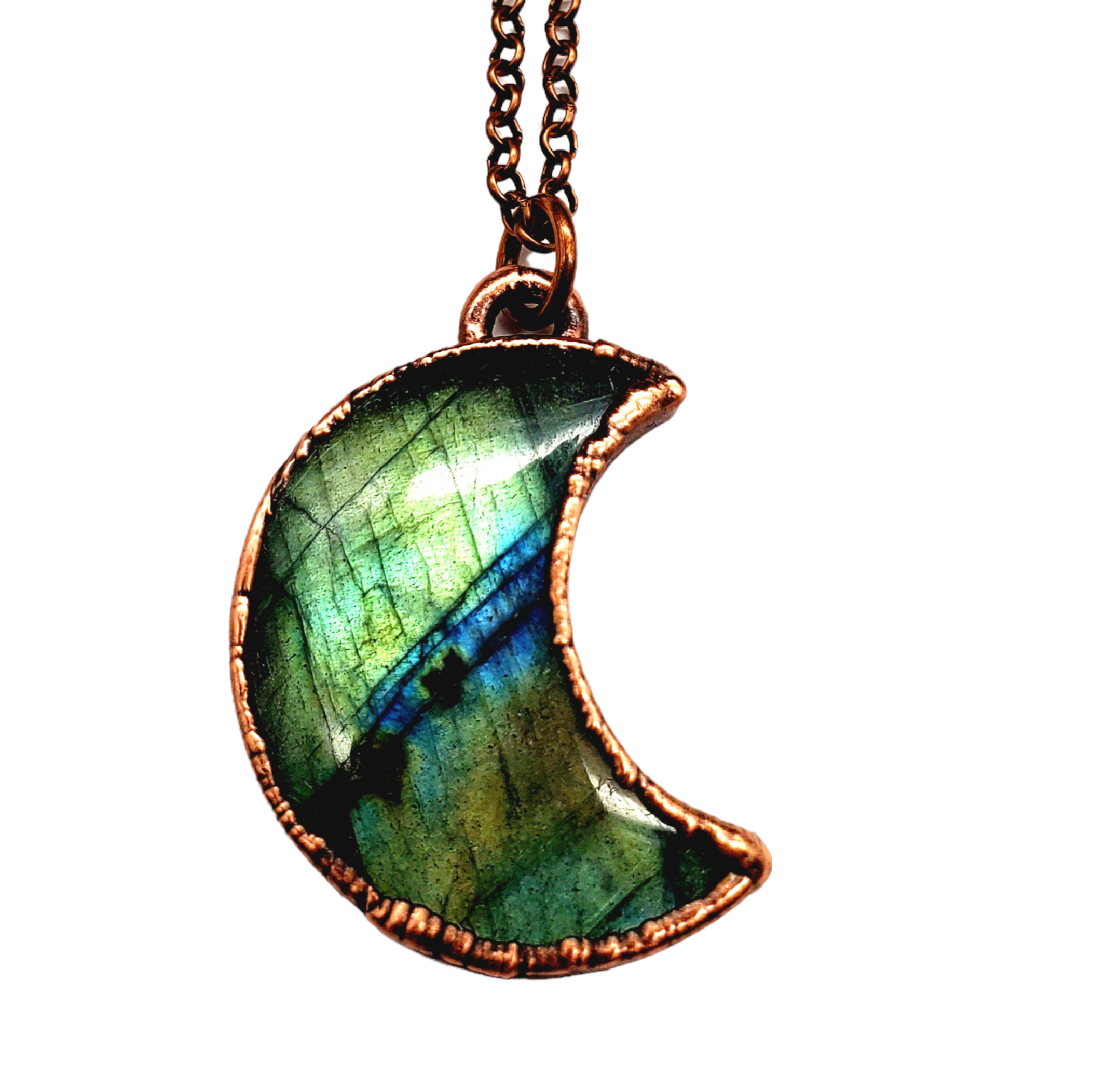 MergingMetals - Wholesale Pendant/Charm Necklace - Labradorite Crescent Moon Necklace2