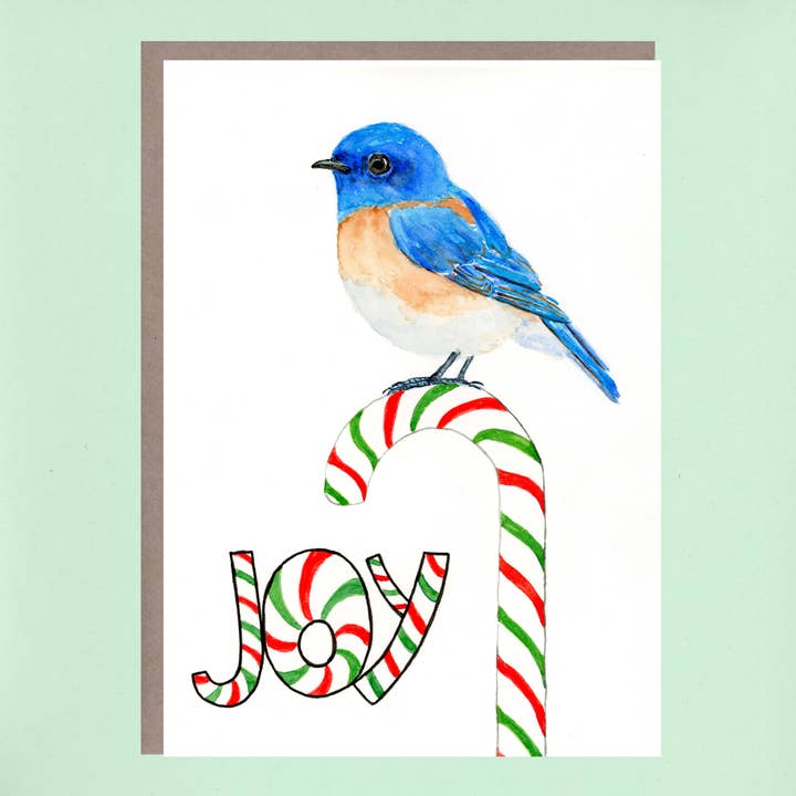 Merle bleu sur canne à sucre II pour la vente par Flower Bird Art Studio