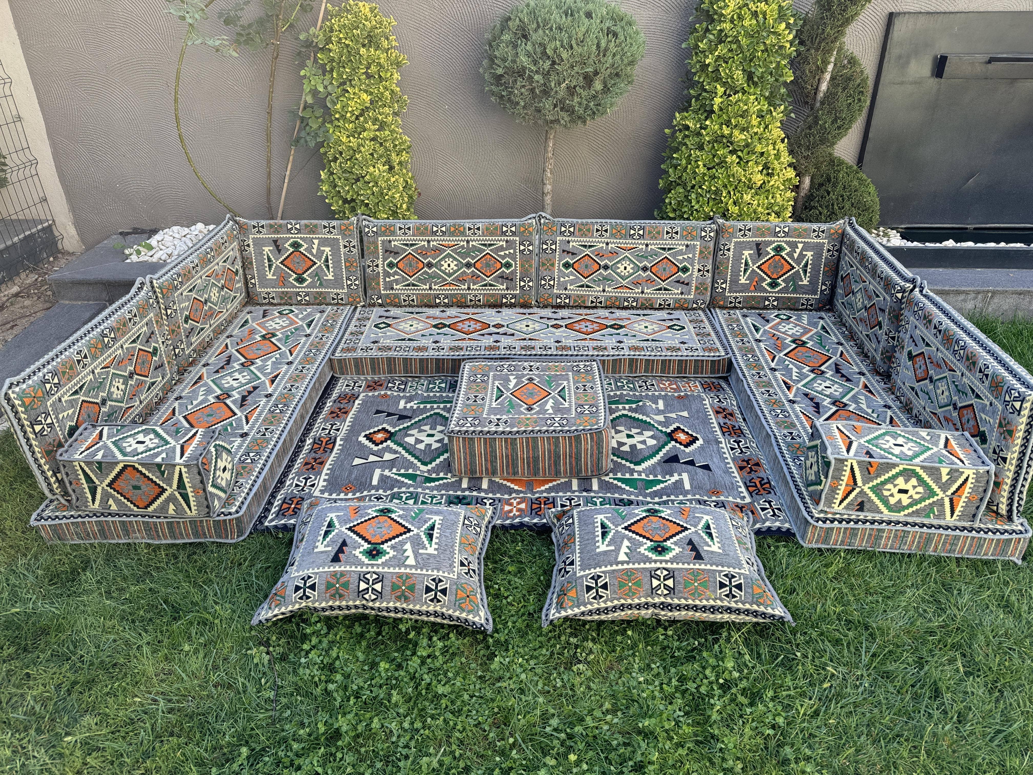 The Loom Wholesale – wholesale Ottoman – Handmade Floor Seating - Kilim Patterned Ottoman Floor Sofa1