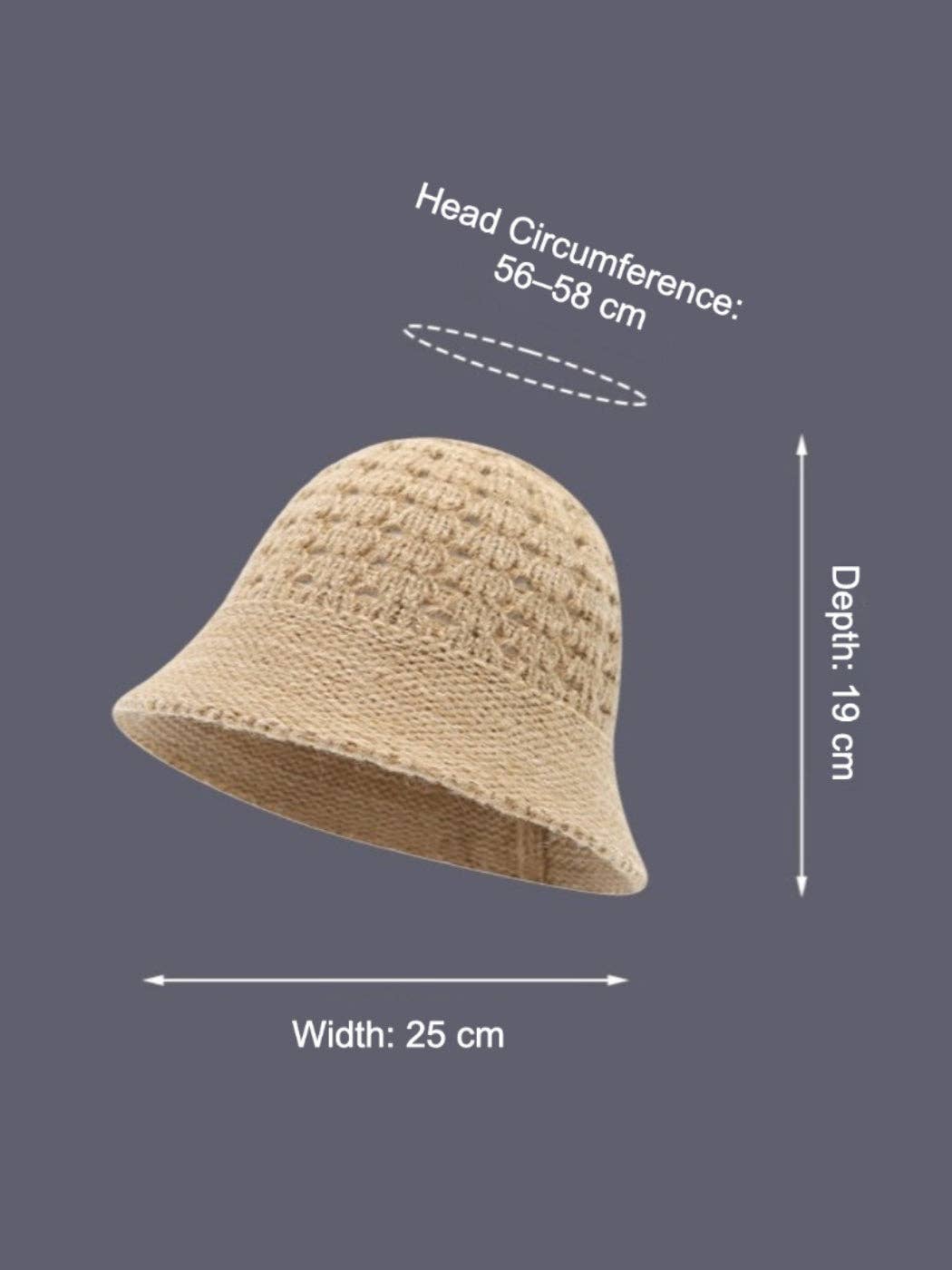 Funkyrel® Atzbranding Limited - Wholesale Bucket Hat - Women's - Haila - Winter Openwork Knitted Bucket Hat7