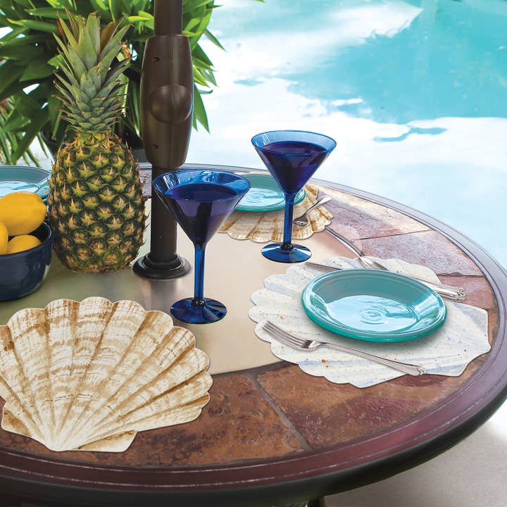 CounterArt/Highland Home/Thirstystone - Wholesale Placemat - Sea Shell Shaped Reversible Flexible Plastic Placemat5
