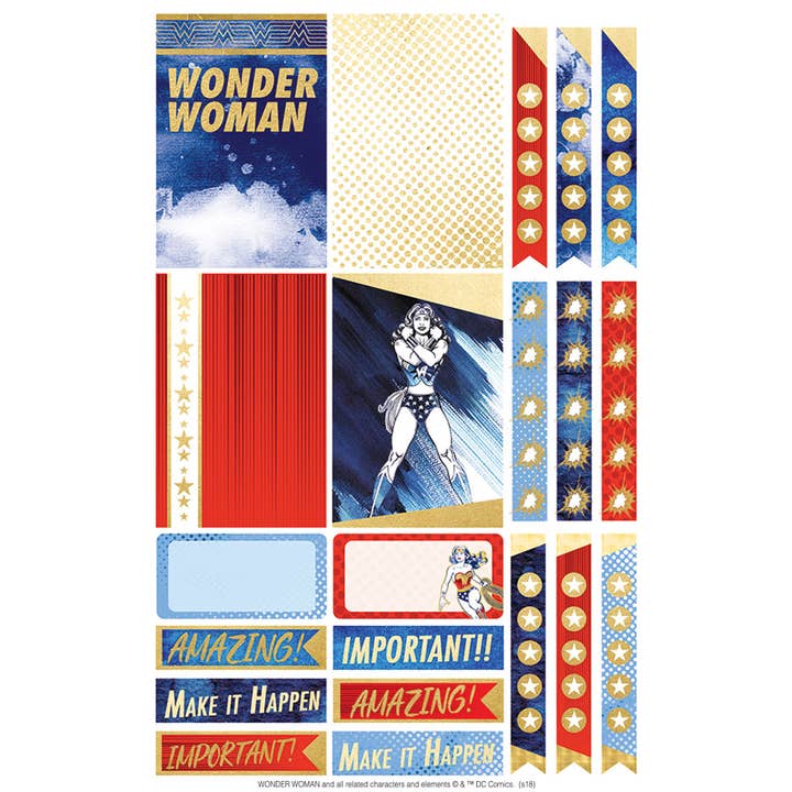 Paper House Productions - Wholesale Sticker - Wonder Woman Weekly Planner Sticker Pack