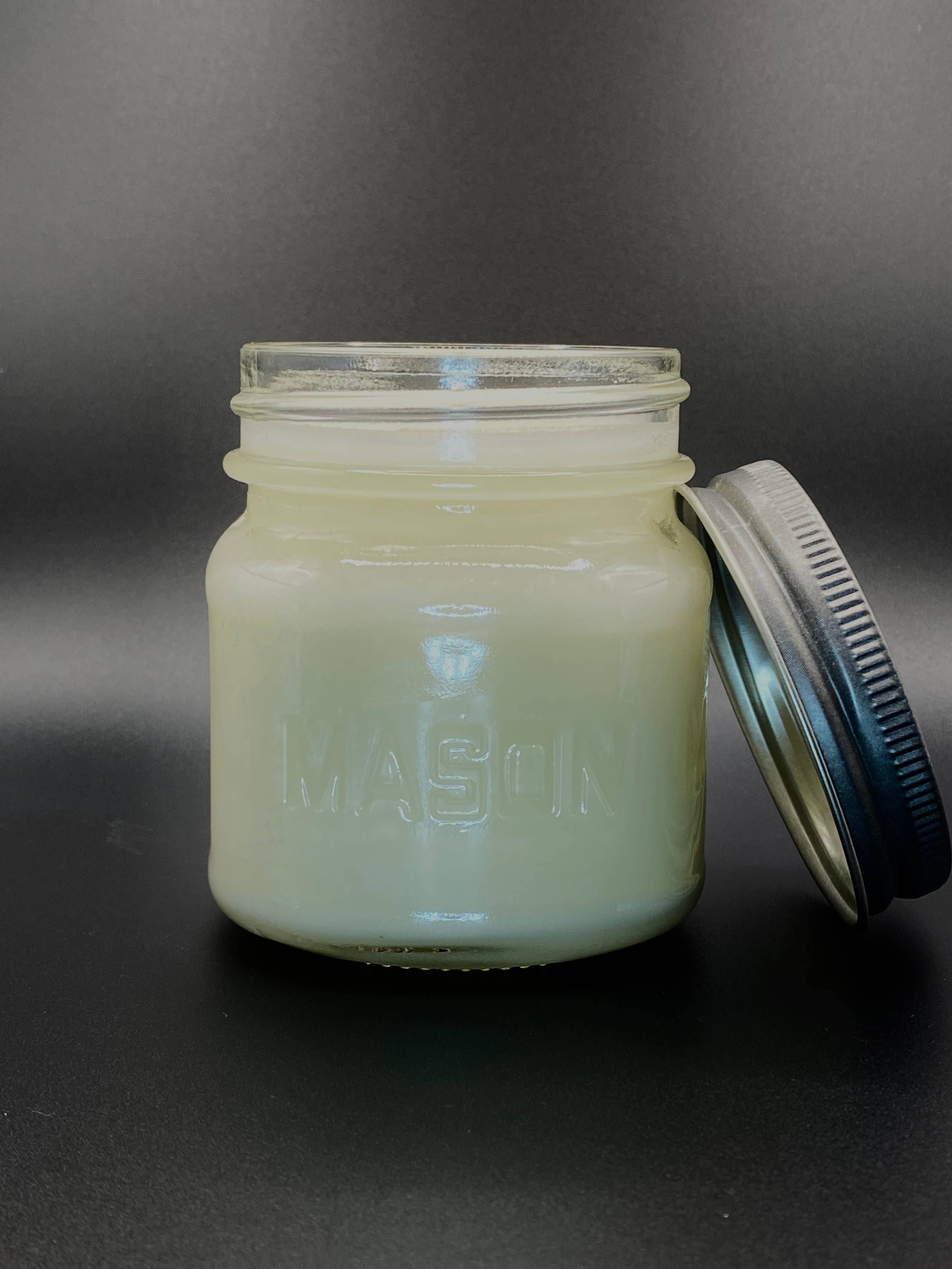 The Flaming Wick Candle Co. - Wholesale Jar/Filled Candle - Lavender + Lemon soy candle glass mason jar with pewter lid2