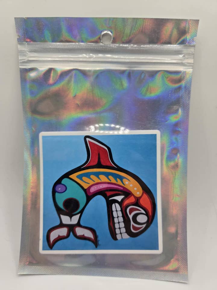 Pegatina de 3" Ballena Pez Junio para venta al por mayor de 10 Buffalos Art