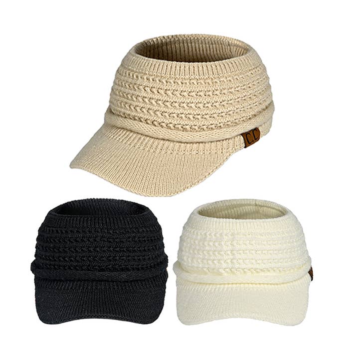 Fashion City - Wholesale Visor - Women's - Knitted Open-Top Winter Visor
