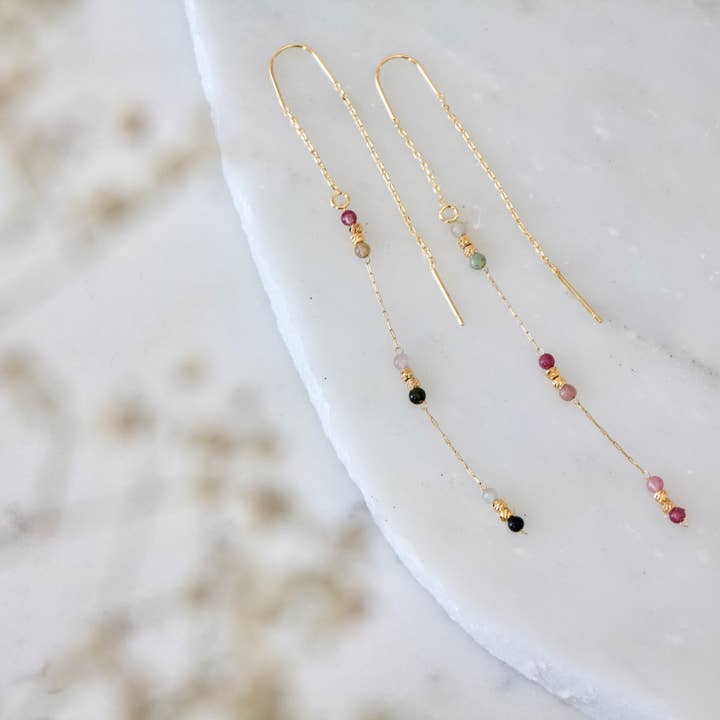 Boucles d'oreilles à enfiler en tourmaline pour la vente par Mesa Blue