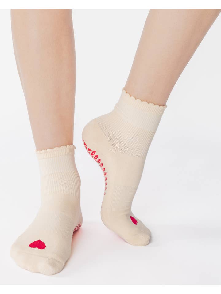 Pointe Studio – Meias - Mulher por atacado – Meia feminina Love com grip no tornozelo – mistura de algodão antiderrapante para Pilates e Barre2