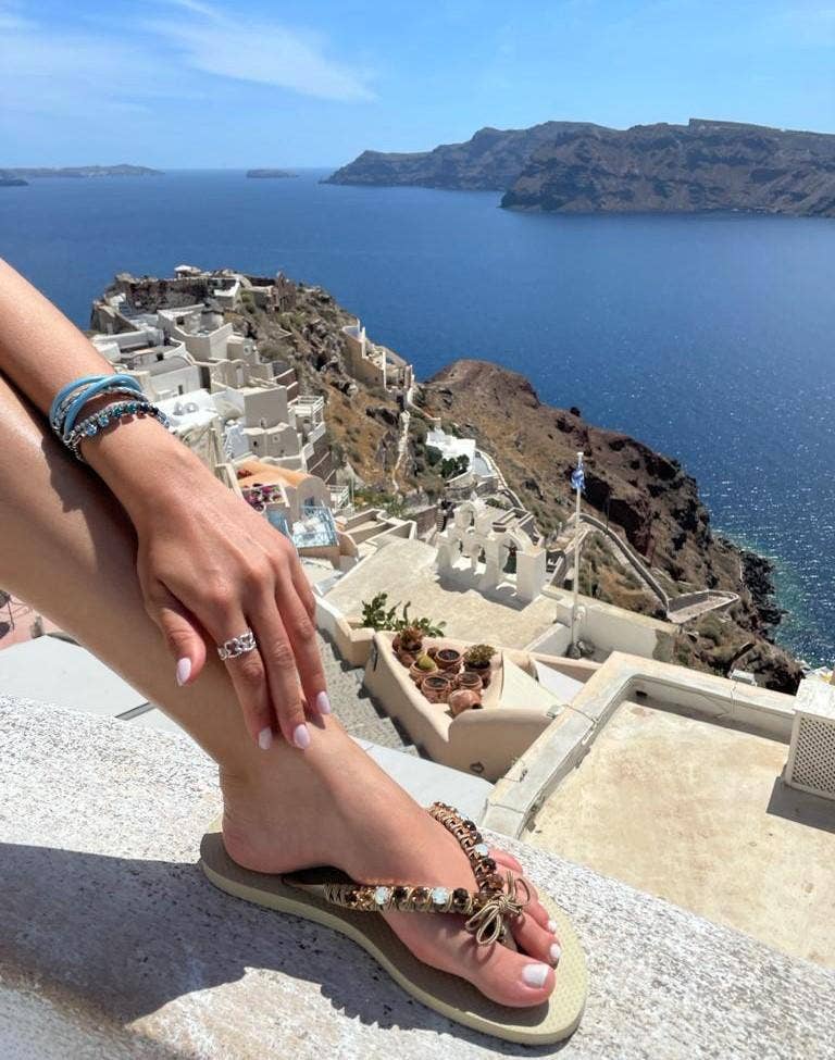 Coravana Jewelry – Großhandel Flip-Flops – Damen – Kristallverzierte Flip-Flops - Farbkombination8