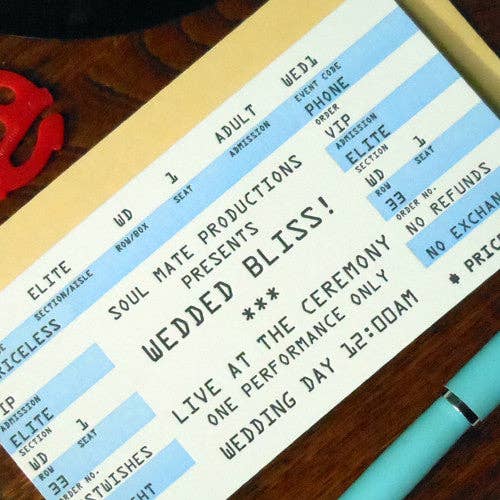 a. favorite design - Wholesale Wedding Card - Wedding Rock Ticket2