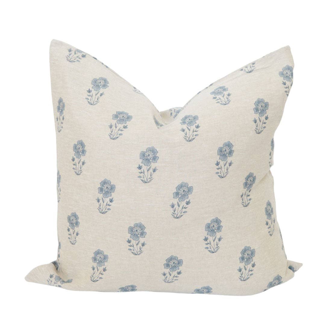 Cozy Prairie Linens Co. - Vente Housse de coussin - Petite housse de coussin à motif floral bleu Signature Linen0
