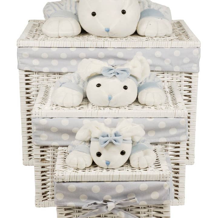 Caixas de arrumação x3 Coelho Azul por atacado de Les Bebes d'Elysea