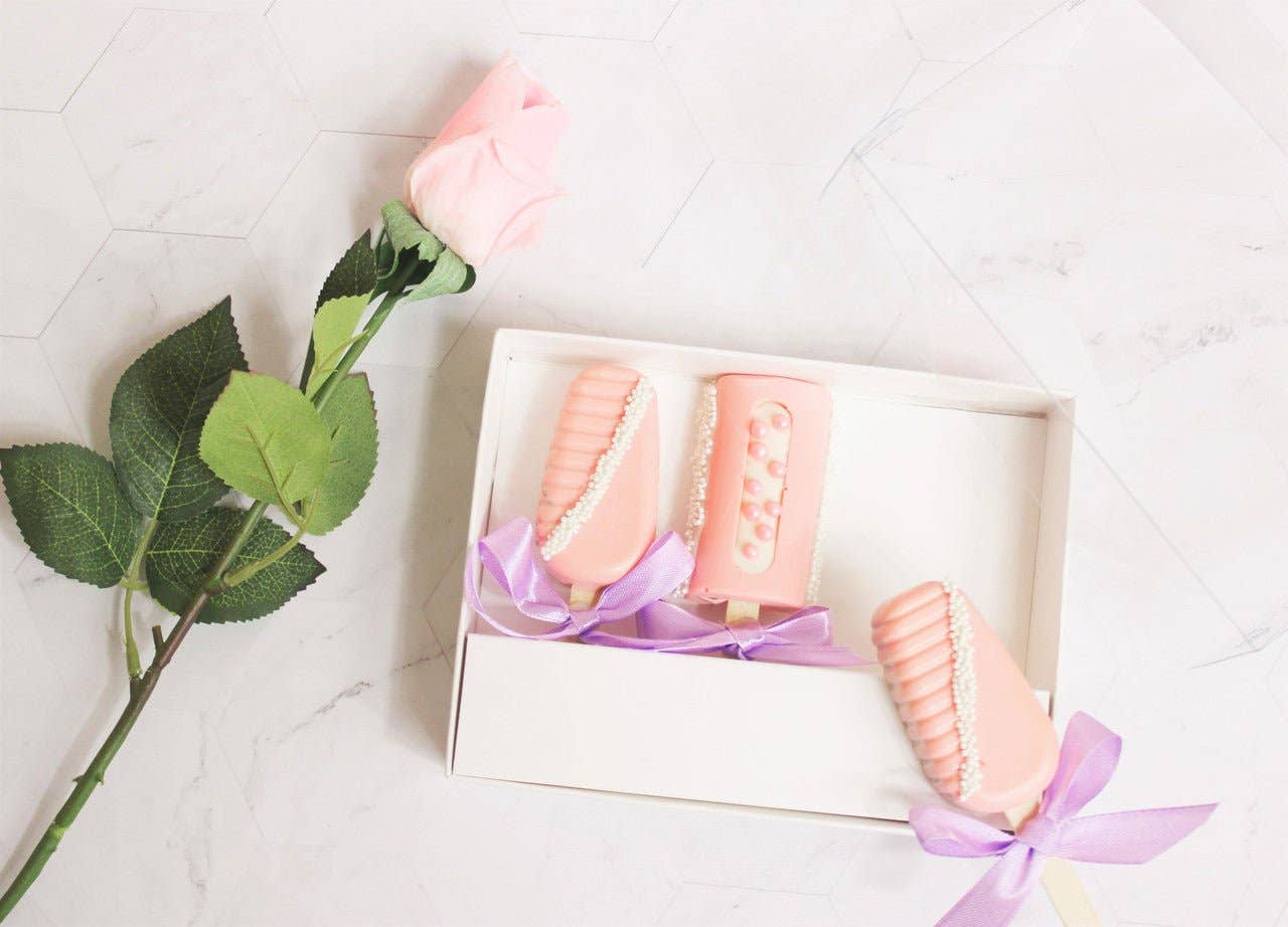 Elegant Design Supply - Wholesale Cake Stand - White Clear 3 MINI cakesicles box (set of 5)2