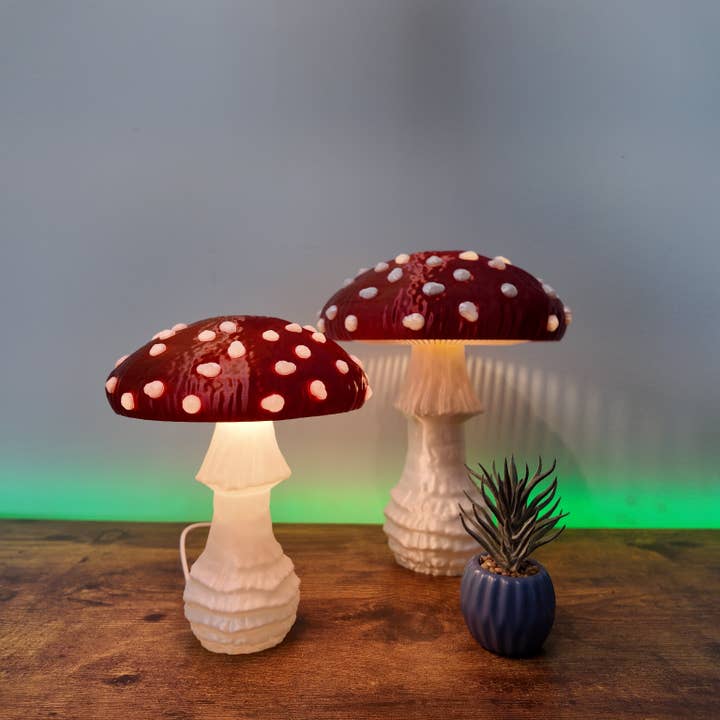 Shimmering Amanita Fungi Lamp | Fungus Light | Nature Decor for wholesale by Brehmwood Creative