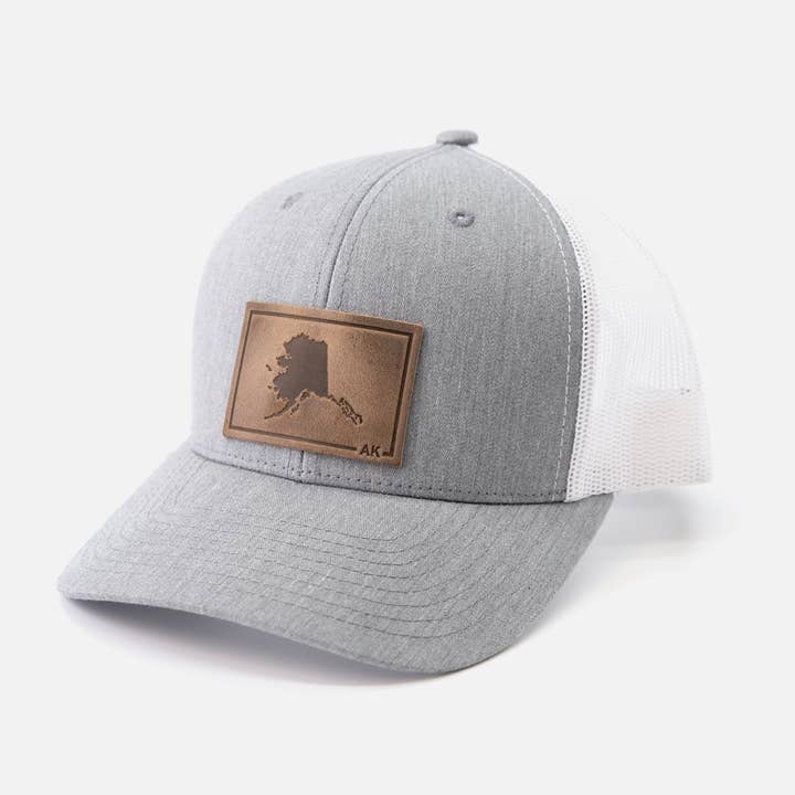 Range Leather Co. - Wholesale Trucker Hat - Unisex - Alaska Silhouette Hat | Leather Patch Trucker Hat