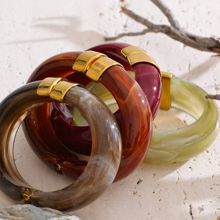 Acrylic Chunky Bracelet Bangle - 7 Colours for wholesale by Misgraceful