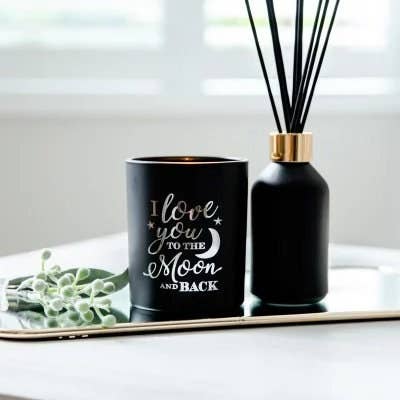 I Love You To The Moon | 300g Matte Black Eco Soy Candles for wholesale by Maison De Lueur