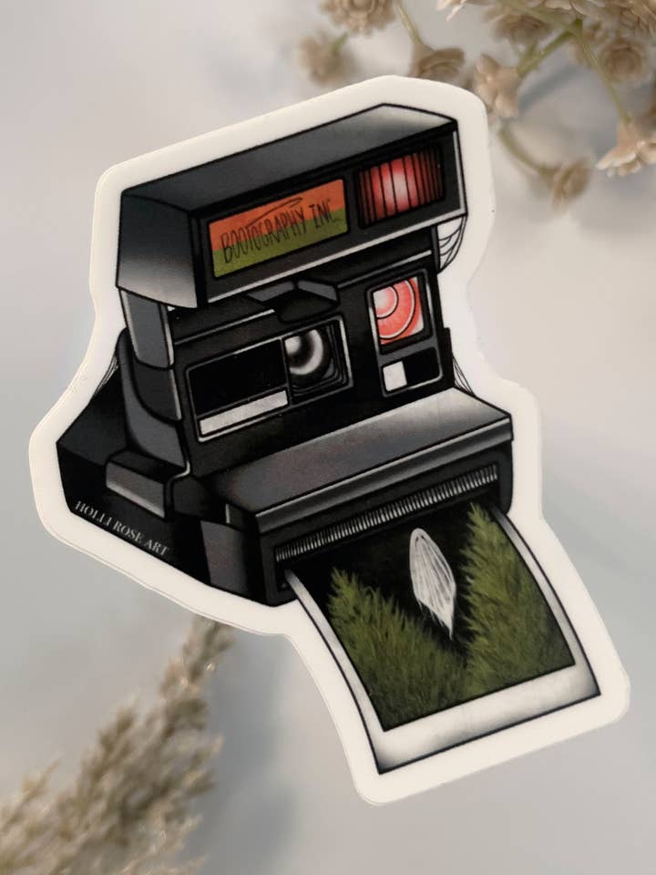 Camera Ghost Sticker for wholesale by Holli Rose Art
