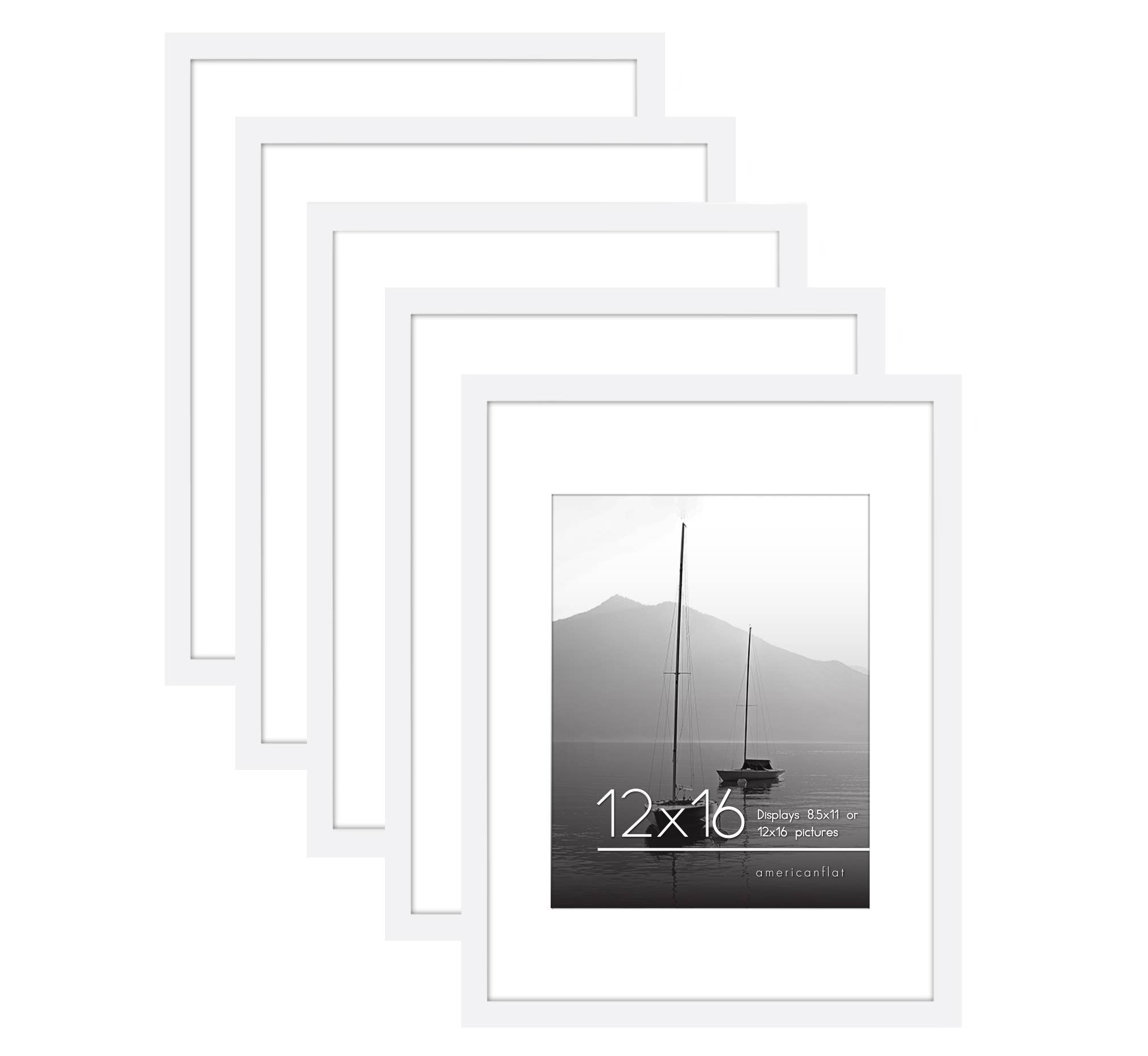 Americanflat - Wholesale Picture Frame - Americanflat Picture Frame with Mat Slim Molding (5 Pack)76