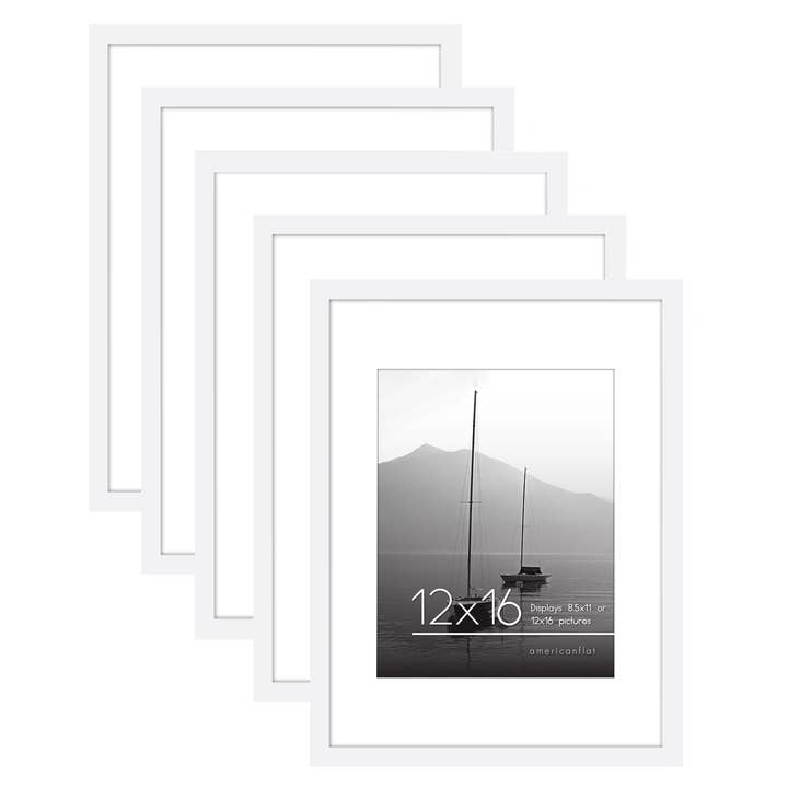 Americanflat - Wholesale Picture Frame - Americanflat Picture Frame with Mat Slim Molding (5 Pack)76
