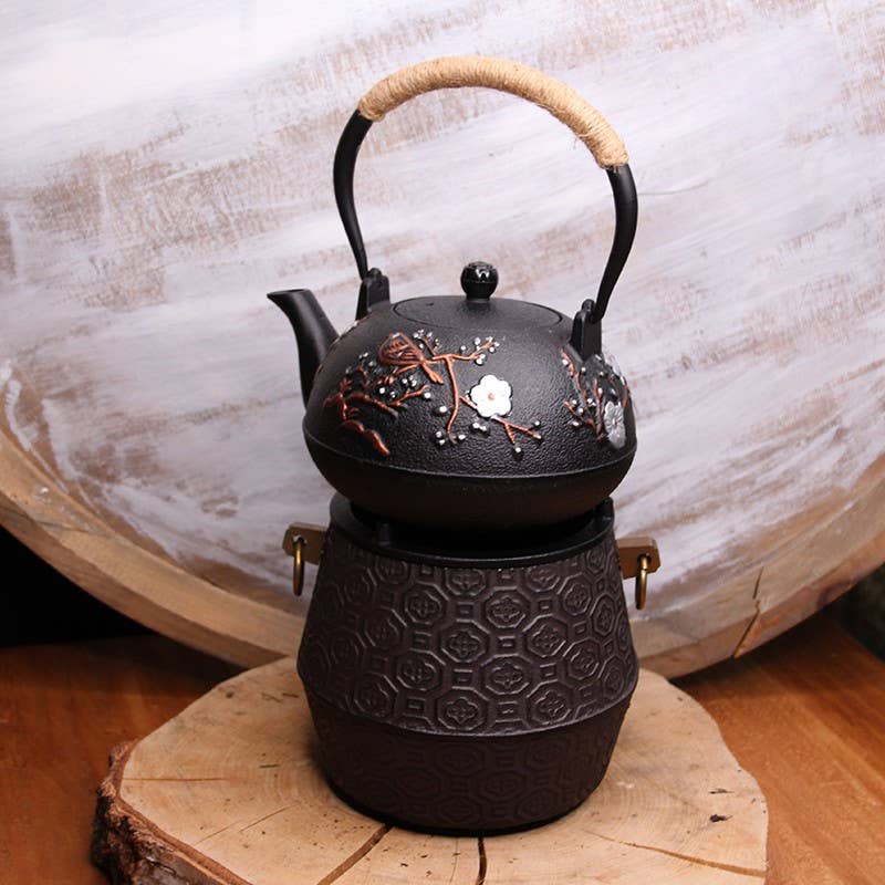 Tea soul - Wholesale Tea Pot - Black cast iron teapot decorated 1300 ml3