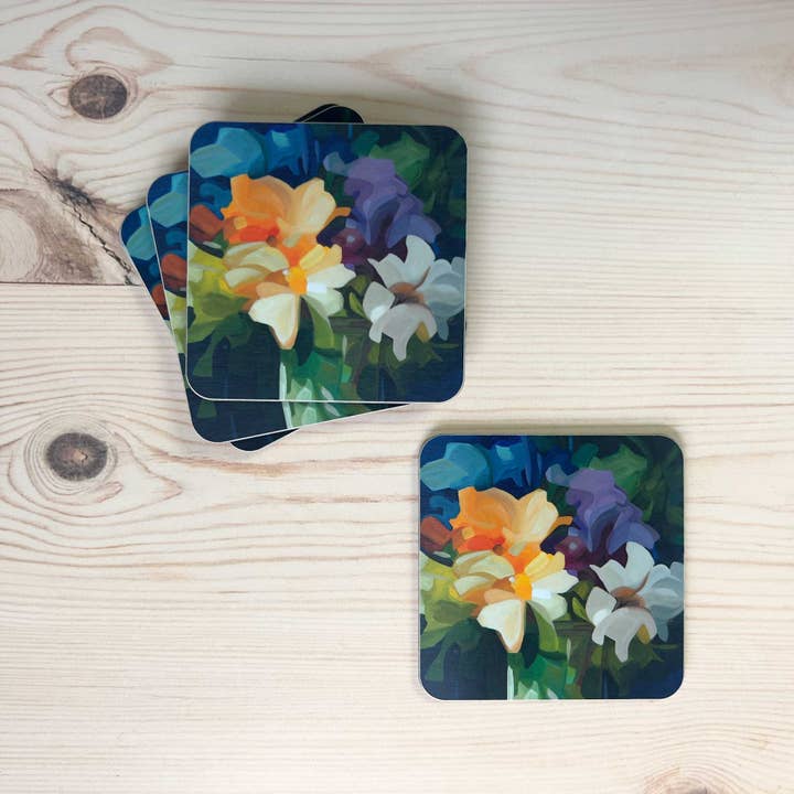 Susannah Bleasby Art - Wholesale Coasters - Coaster | Yellow Wildflowers | Billie1
