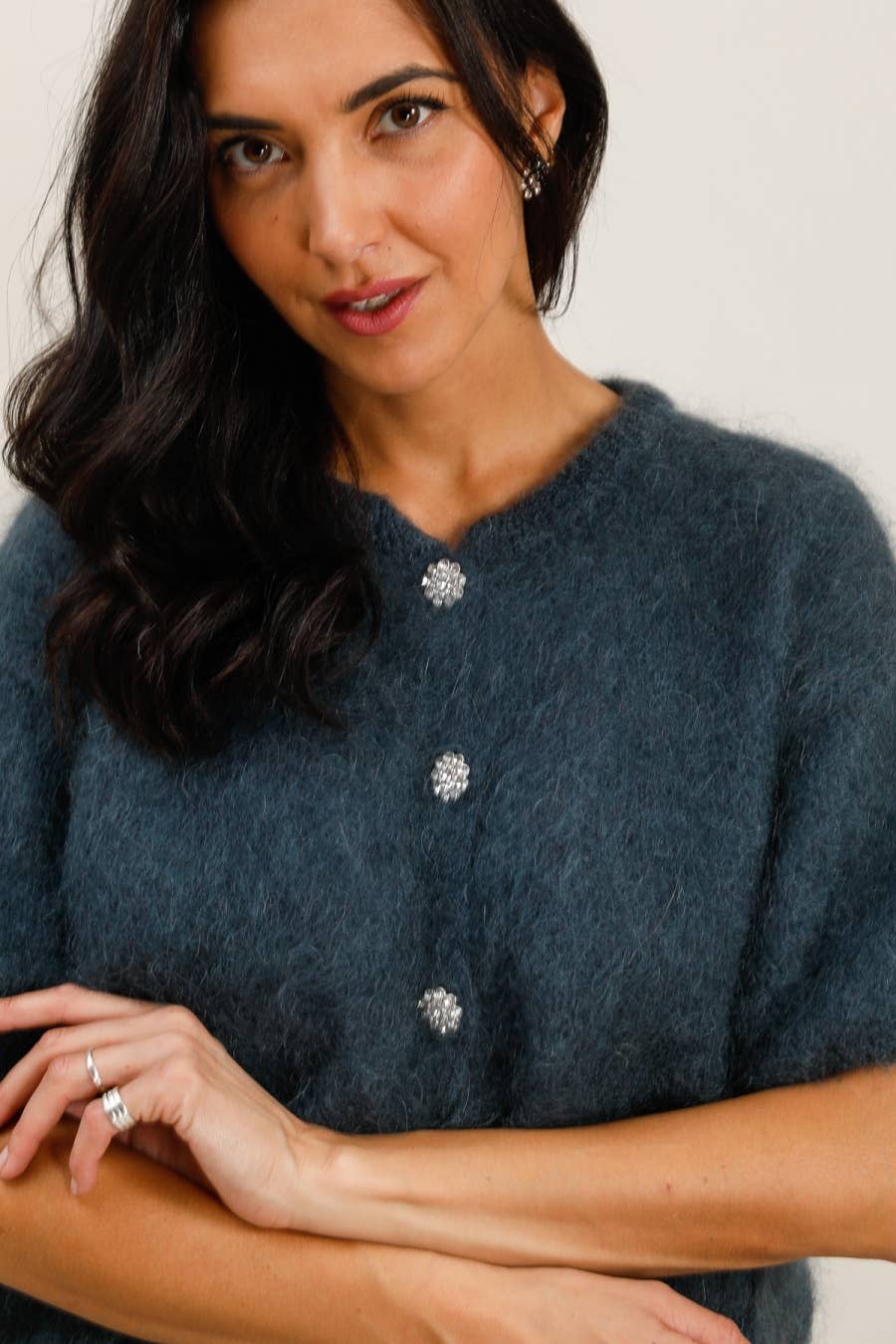 LÉA & LUC – wholesale Kofta - Dam – Mohairkofta med korta ärmar REF. 215791