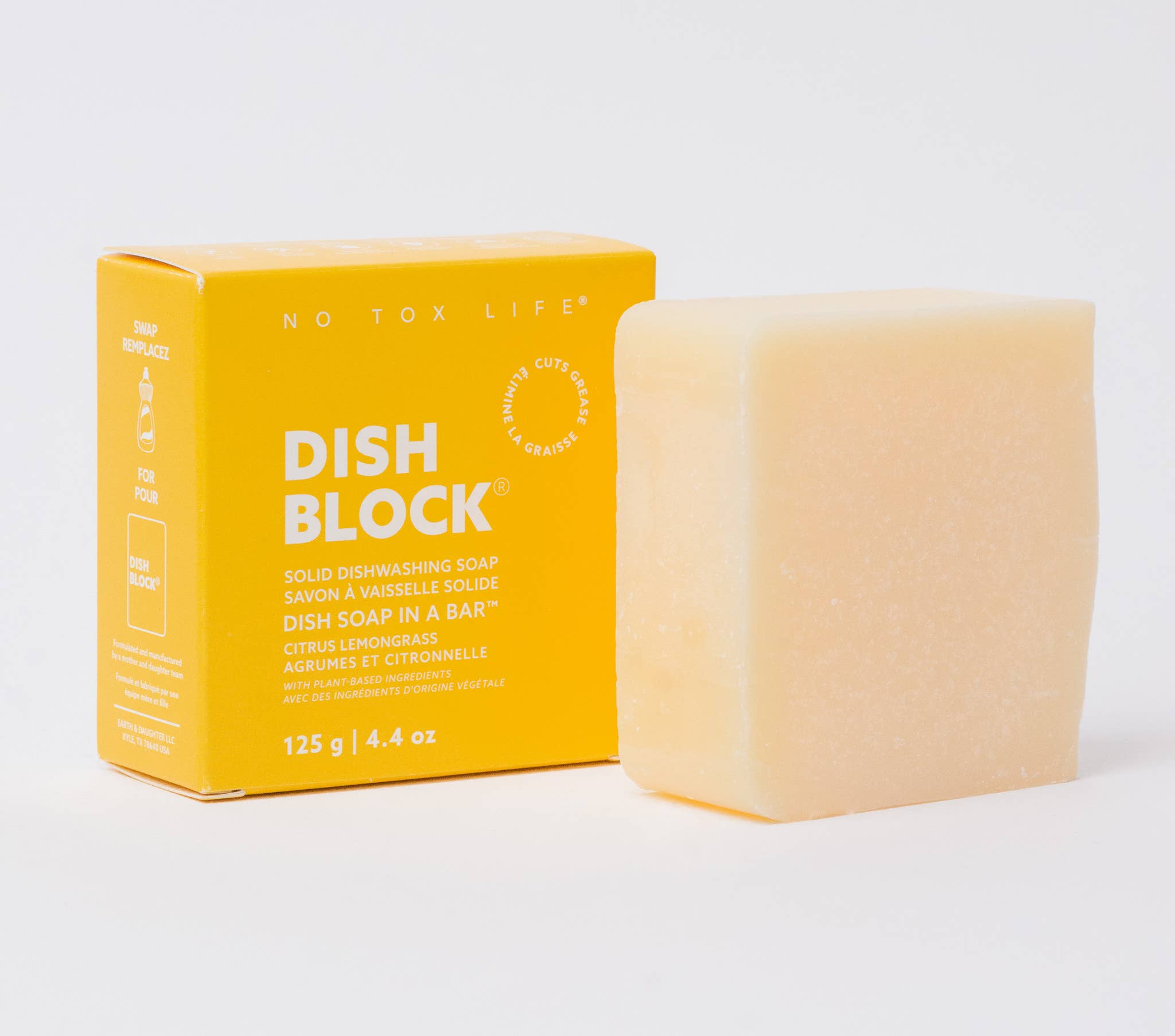 No Tox Life - Wholesale Dish Soap - DISH BLOCK® solid dish soap bar - Citrus Lemongrass - No Tox Life3
