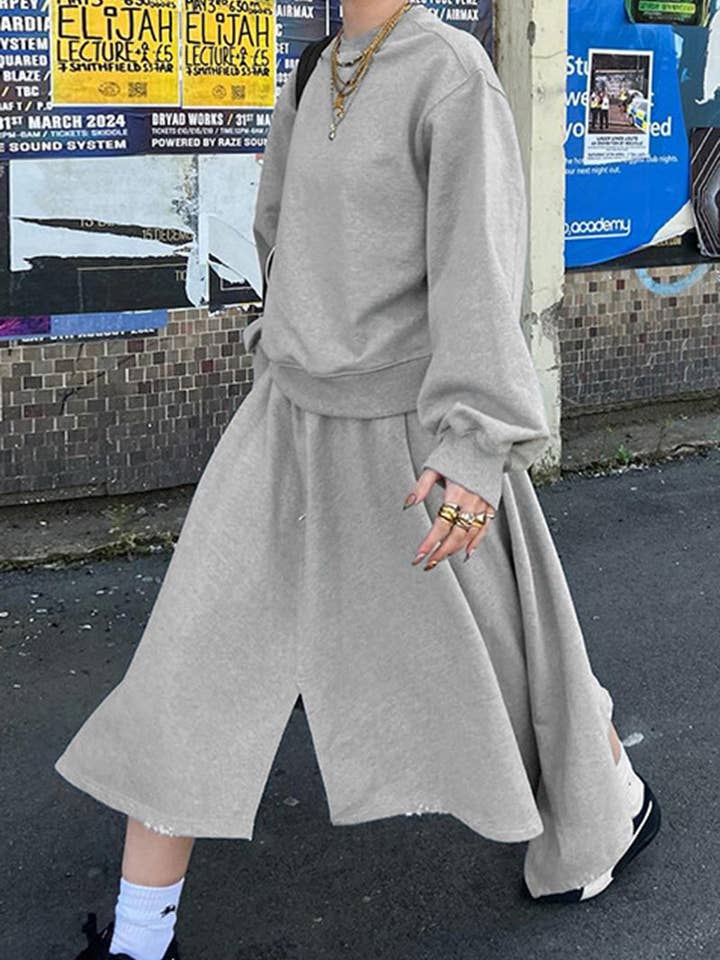 GRÅ Asymmetrisk nederdel sæt for engroshandel på Faire