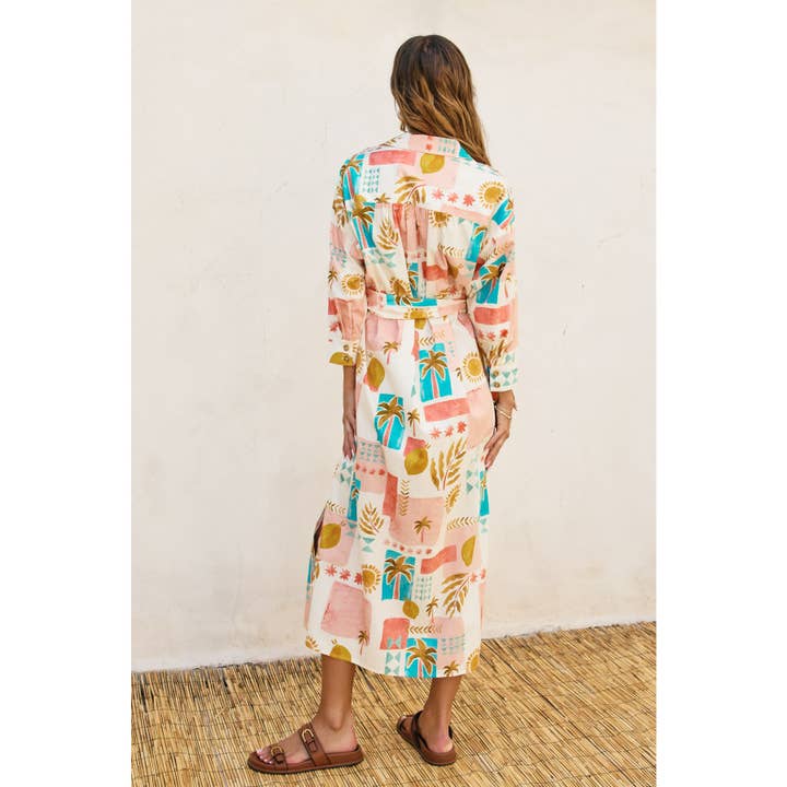 AMALFI COAST Moroccan Spring Buckled Belt Shirt Dress for wholesale on Faire
