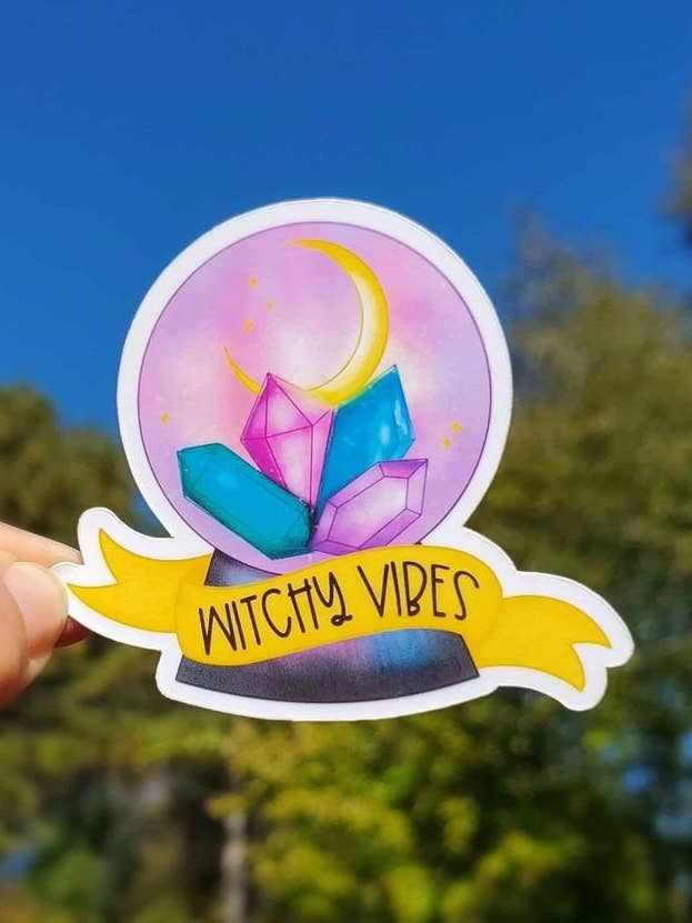 Witchy Vibes Sticker | Crystal Ball for wholesale by A Little Design Company