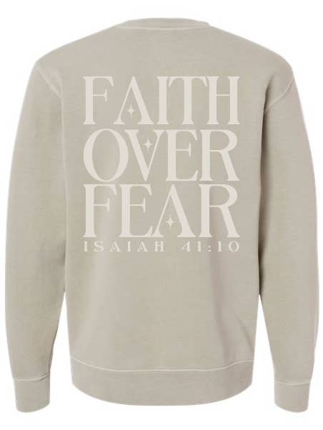 Faith Over Fear Sweatshirt mit Rundhalsausschnitt für den Großhandel von Ruth Artistry & Decor LLC