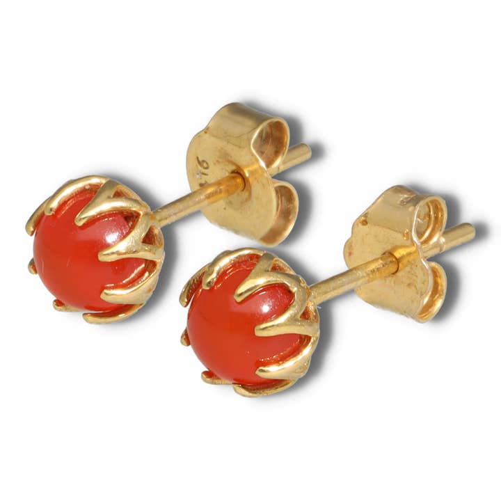 Pendientes de gemas con forma de luna, rubí, zafiro, granate, perla para venta al por mayor de Pretty Different