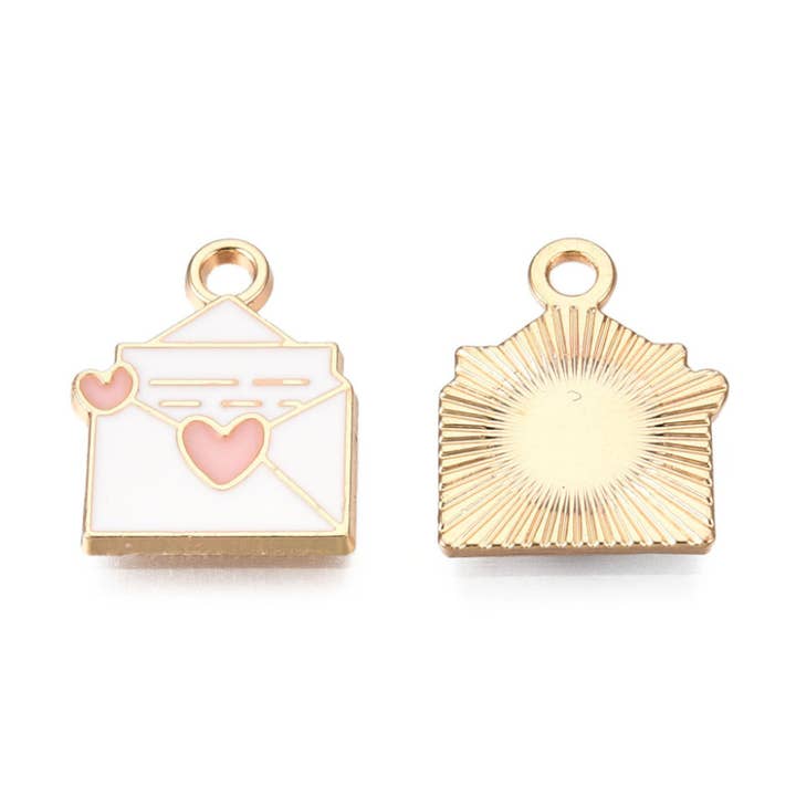 Guld Love Note Charm for engroshandel hos The Charm Bar Company