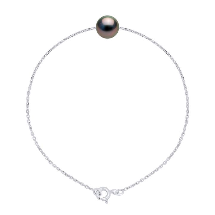 Rundes Armband mit echten Tahiti-Zuchtperlen für den Großhandel von Mitzuko