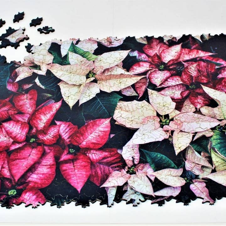 Poinsettias Tessellation Jigsaw Puzzle - 522 Pieces for wholesale by Bewilderness