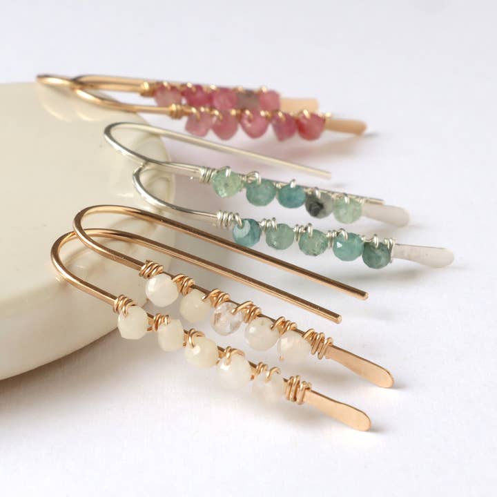 Stardust Gemstone Earrings | Sterling Silver or Gold Filled for wholesale by Blossom and Shine