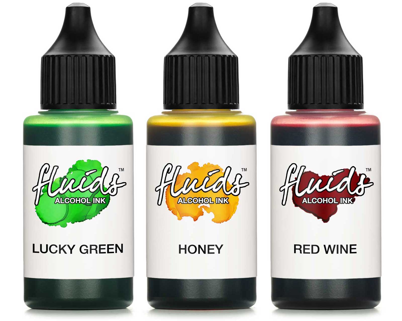 Octopus Concept GmbH - Wholesale Craft Supplies - 3 x 30 ml alcohol ink set, lucky green, honey, red wine0