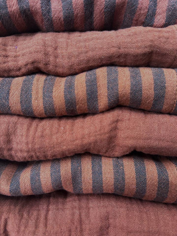 Set of 6 Cocktail Napkins - Toffee Choco - Cotton Gauze - 23x23cm for wholesale by CHARMY