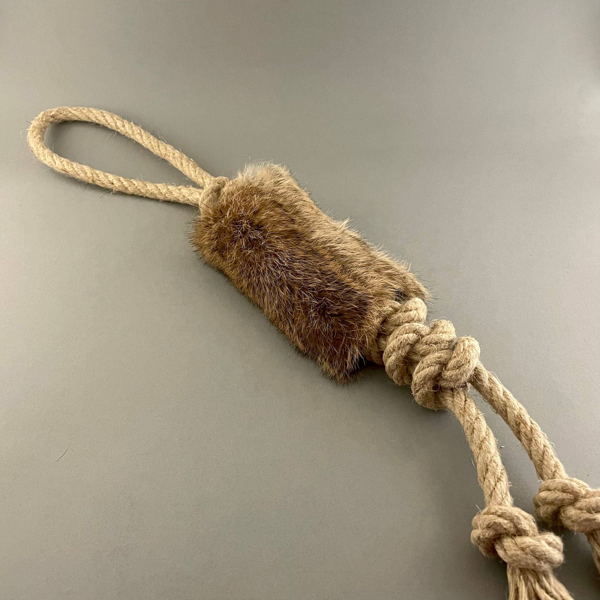 Pawsome Pet Toys – wholesale Pet rope toy – Dog – Dog Training Toy with Hemp Rope and Rabbit Fur3
