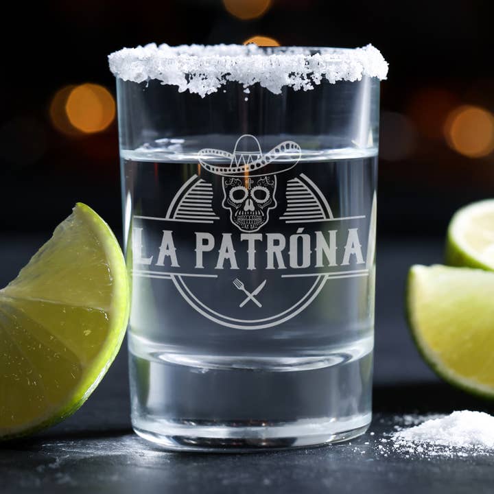 Branded Business Logo Engraved 65ml Shot Glasses for wholesale by Love Lumi Ltd