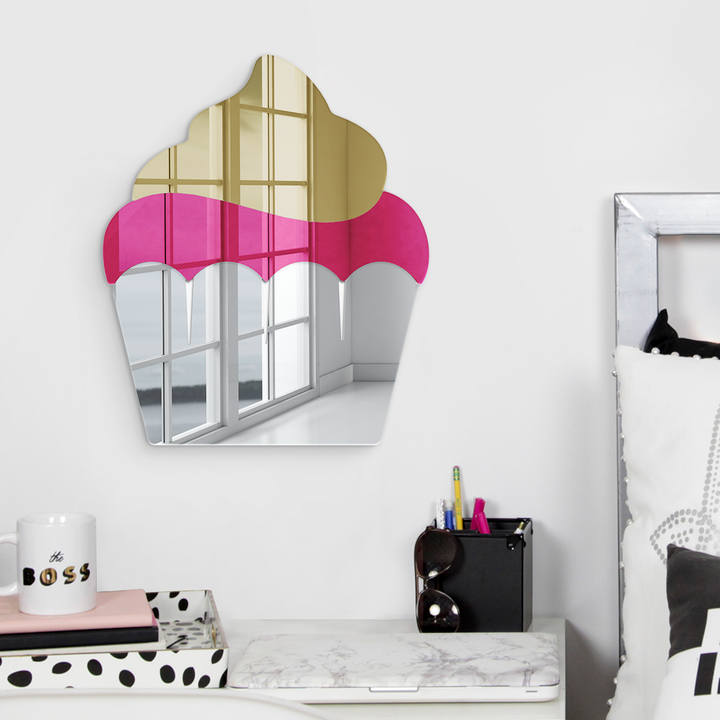 4ArtWorks - Wholesale Wall Mirror - Cupcake | Acrylic Art | Mirrored Wall Decor0
